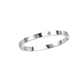 Sparkling Silver Bangle Bracelet 18k Silver over Stainless SteelNWOT